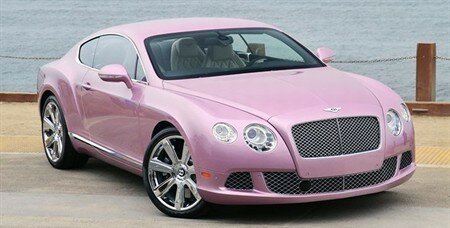 Розовый Bentley Continental GT 2012 для фонда рака молочной железы