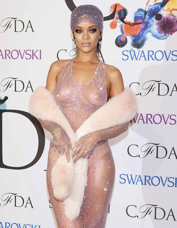 Singer Rihanna arrives for the CFDA Awards at Lincoln Center in New York